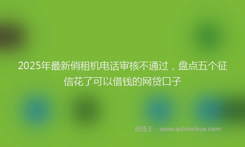 2025年最新俏租机电话审核不通过，盘点五个征信花了可以借钱的网贷口子
