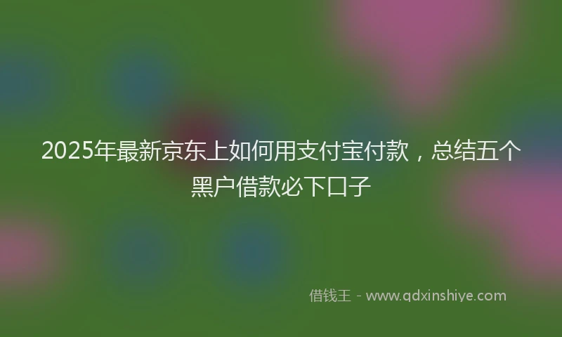 2025年最新京东上如何用支付宝付款，总结五个黑户借款必下口子