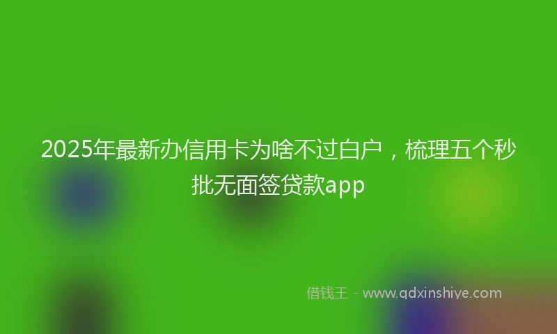 2025年最新办信用卡为啥不过白户，梳理五个秒批无面签贷款app