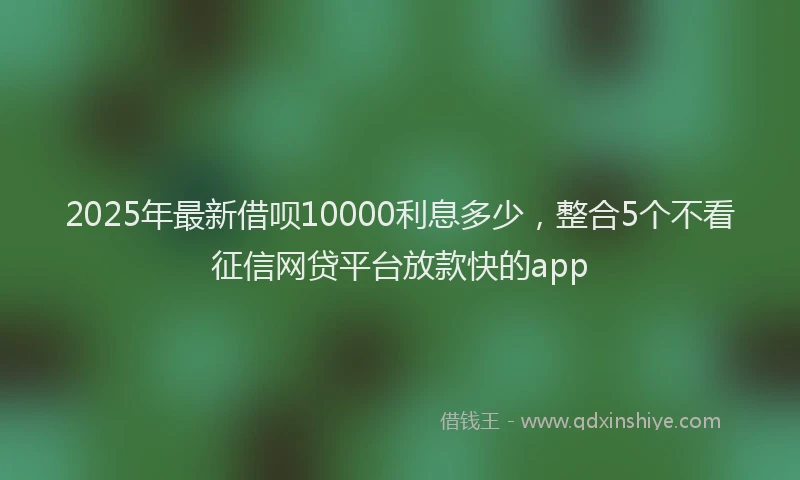 2025年最新借呗10000利息多少，整合5个不看征信网贷平台放款快的app