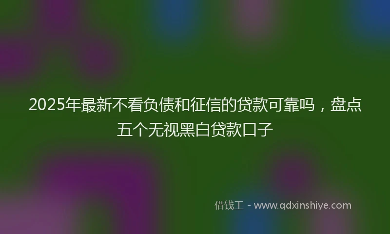 2025年最新不看负债和征信的贷款可靠吗，盘点五个无视黑白贷款口子