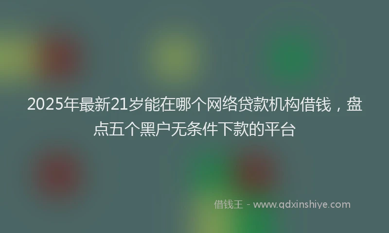 2025年最新21岁能在哪个网络贷款机构借钱，盘点五个黑户无条件下款的平台