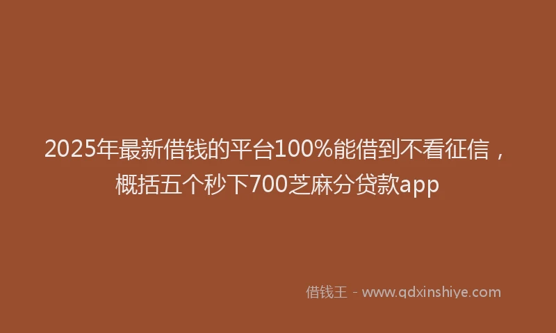 2025年最新借钱的平台100%能借到不看征信，概括五个秒下700芝麻分贷款app