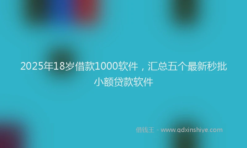 2025年18岁借款1000软件，汇总五个最新秒批小额贷款软件