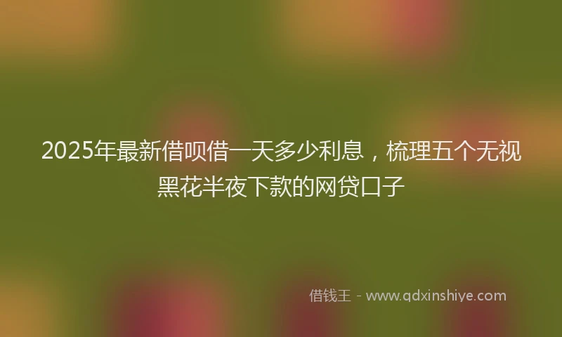 2025年最新借呗借一天多少利息，梳理五个无视黑花半夜下款的网贷口子