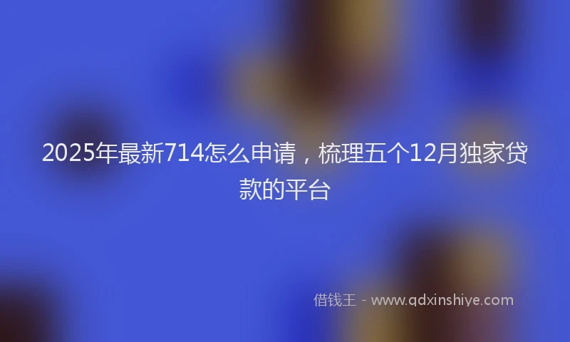 2025年最新714怎么申请，梳理五个12月独家贷款的平台
