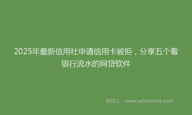 2025年最新信用社申请信用卡被拒，分享五个看银行流水的网贷软件