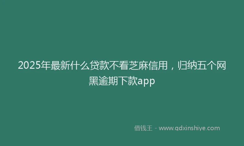 2025年最新什么贷款不看芝麻信用，归纳五个网黑逾期下款app