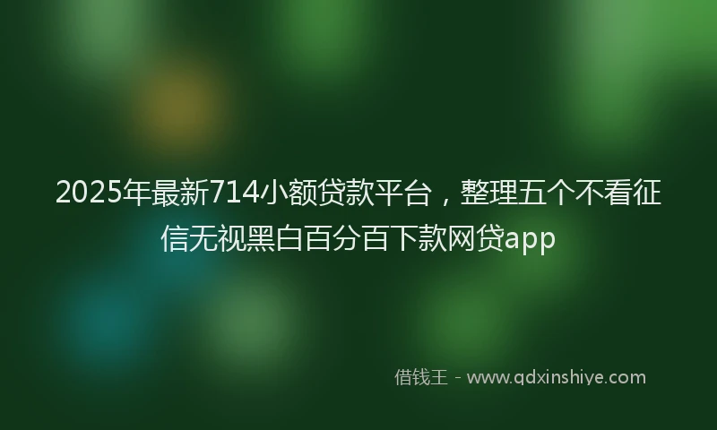 2025年最新714小额贷款平台，整理五个不看征信无视黑白百分百下款网贷app