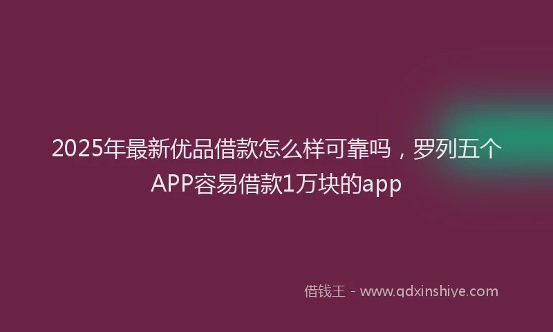2025年最新优品借款怎么样可靠吗，罗列五个APP容易借款1万块的app