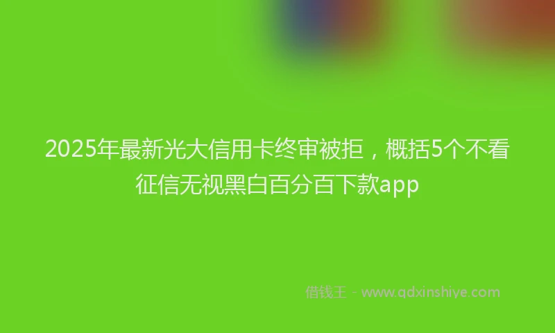 2025年最新光大信用卡终审被拒，概括5个不看征信无视黑白百分百下款app