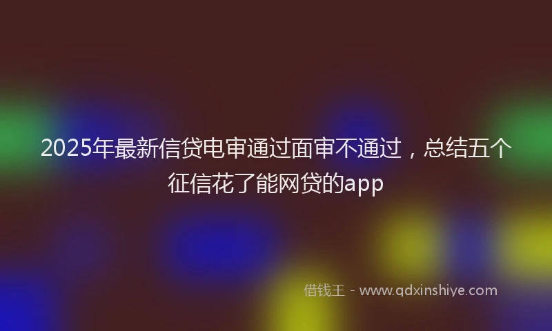 2025年最新信贷电审通过面审不通过，总结五个征信花了能网贷的app