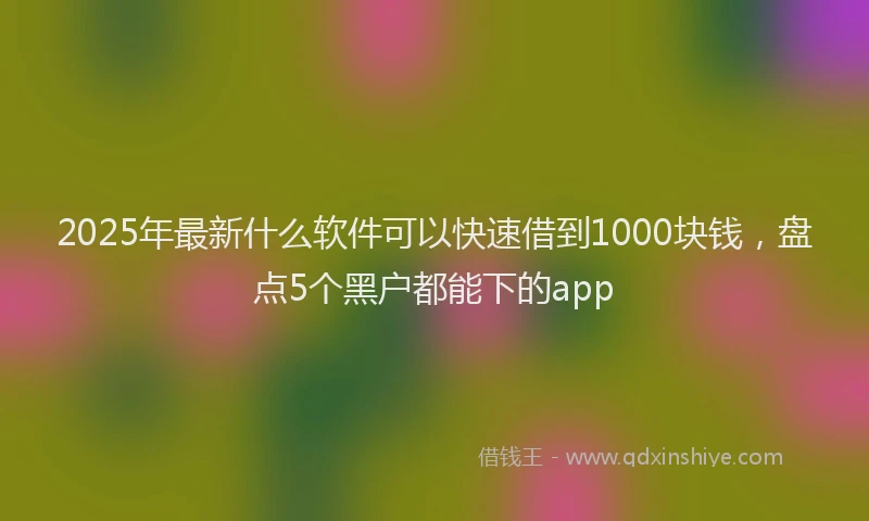 2025年最新什么软件可以快速借到1000块钱，盘点5个黑户都能下的app