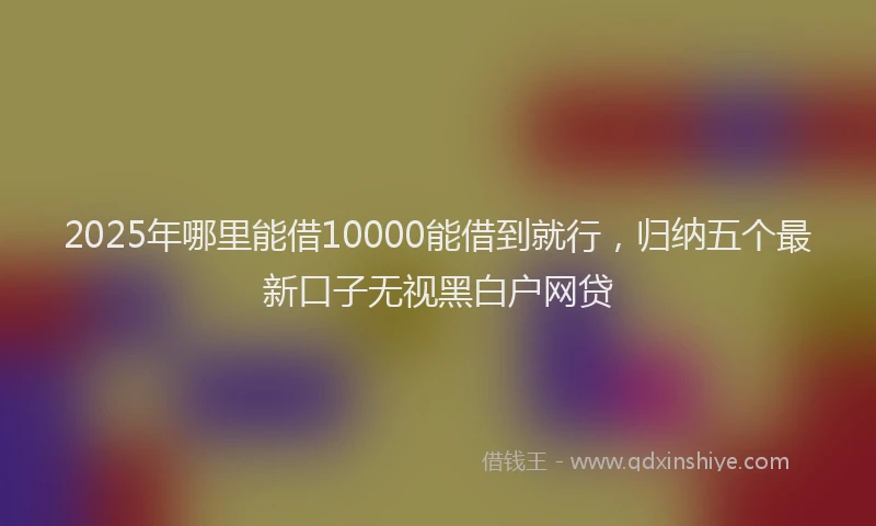 2025年哪里能借10000能借到就行，归纳五个最新口子无视黑白户网贷