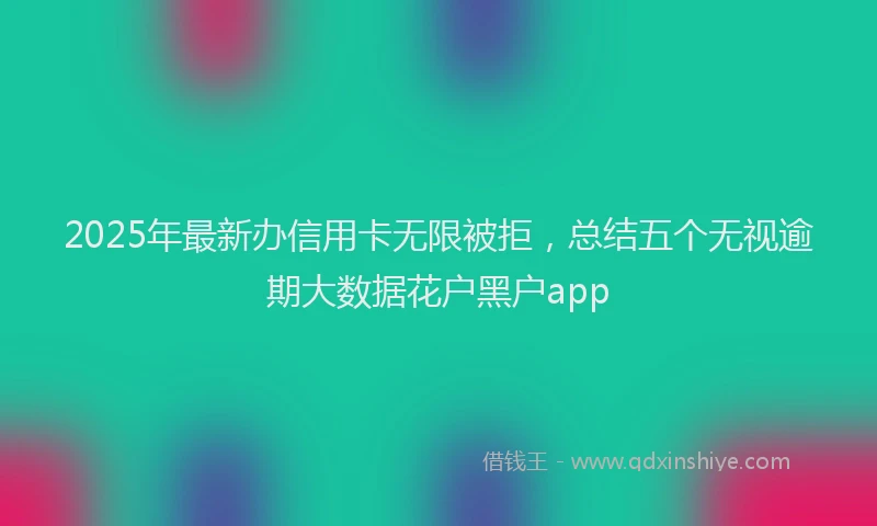 2025年最新办信用卡无限被拒，总结五个无视逾期大数据花户黑户app