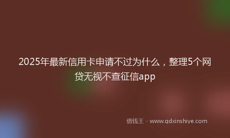 2025年最新信用卡申请不过为什么，整理5个网贷无视不查征信app