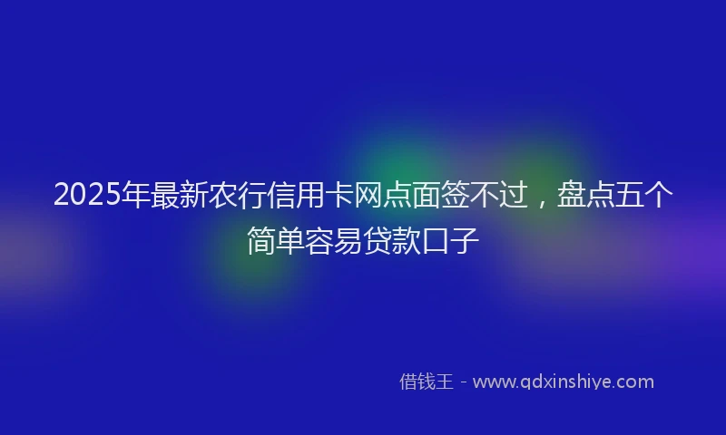 2025年最新农行信用卡网点面签不过，盘点五个简单容易贷款口子