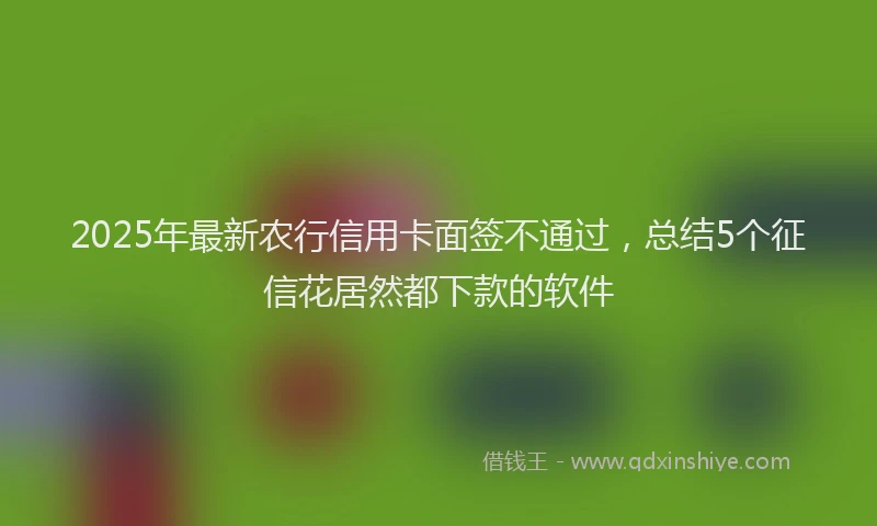 2025年最新农行信用卡面签不通过，总结5个征信花居然都下款的软件