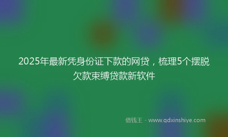 2025年最新凭身份证下款的网贷，梳理5个摆脱欠款束缚贷款新软件