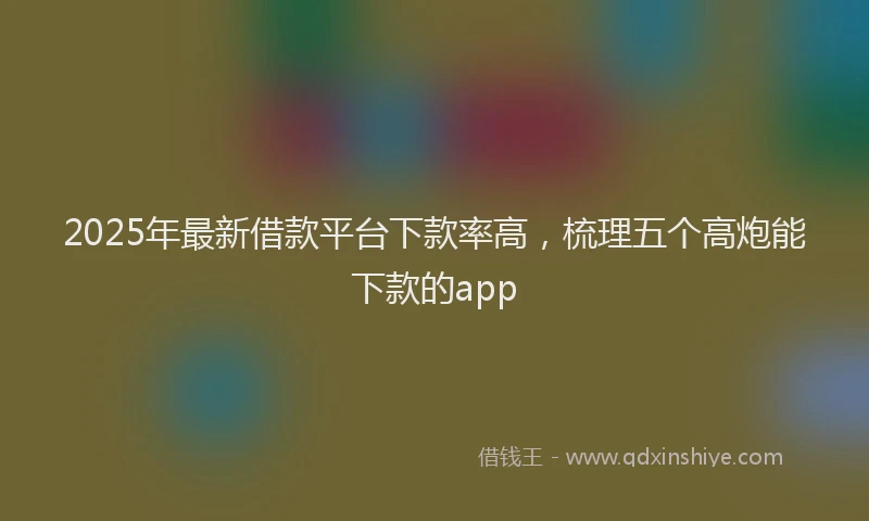 2025年最新借款平台下款率高，梳理五个高炮能下款的app