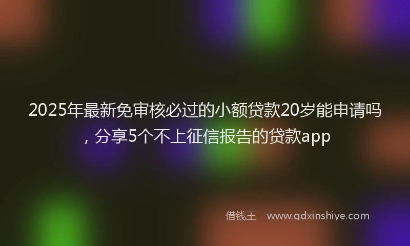 2025年最新免审核必过的小额贷款20岁能申请吗，分享5个不上征信报告的贷款app