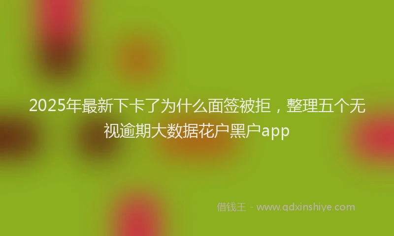 2025年最新下卡了为什么面签被拒，整理五个无视逾期大数据花户黑户app
