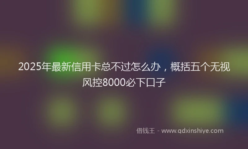 2025年最新信用卡总不过怎么办，概括五个无视风控8000必下口子
