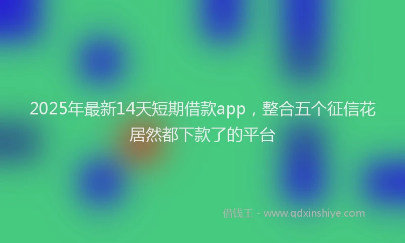 2025年最新14天短期借款app，整合五个征信花居然都下款了的平台