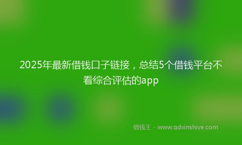 2025年最新借钱口子链接，总结5个借钱平台不看综合评估的app