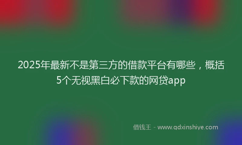 2025年最新不是第三方的借款平台有哪些，概括5个无视黑白必下款的网贷app