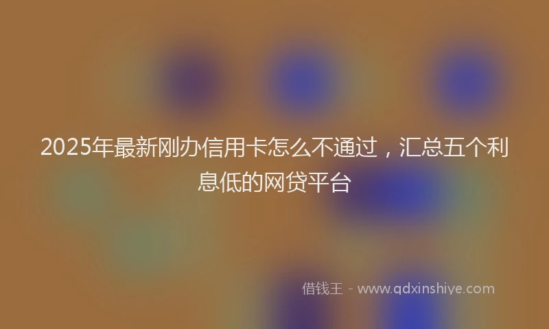 2025年最新刚办信用卡怎么不通过，汇总五个利息低的网贷平台