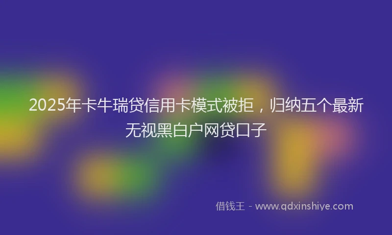 2025年卡牛瑞贷信用卡模式被拒，归纳五个最新无视黑白户网贷口子