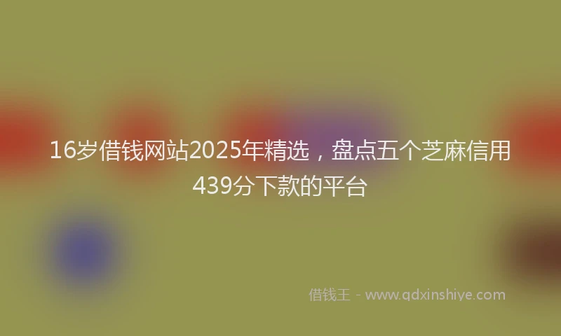 16岁借钱网站2025年精选，盘点五个芝麻信用439分下款的平台