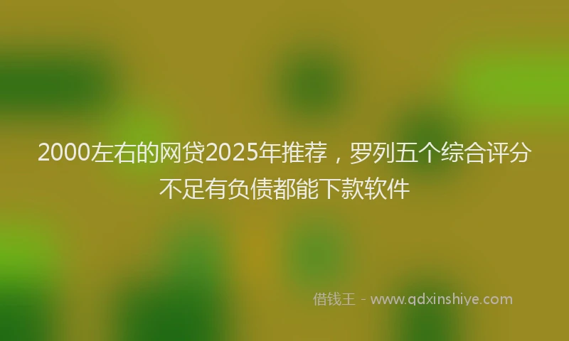 2000左右的网贷2025年推荐，罗列五个综合评分不足有负债都能下款软件