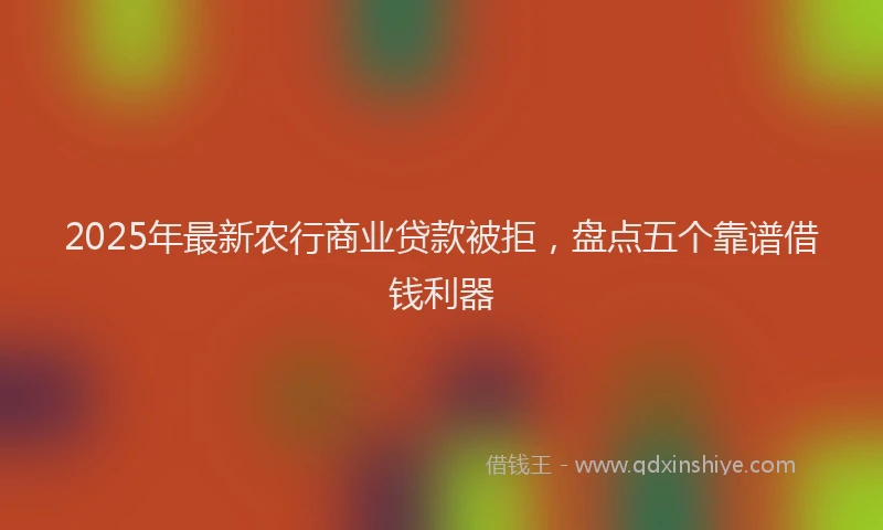 2025年最新农行商业贷款被拒，盘点五个靠谱借钱利器