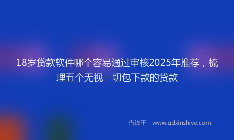 18岁贷款软件哪个容易通过审核2025年推荐，梳理五个无视一切包下款的贷款