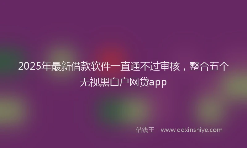 2025年最新借款软件一直通不过审核，整合五个无视黑白户网贷app