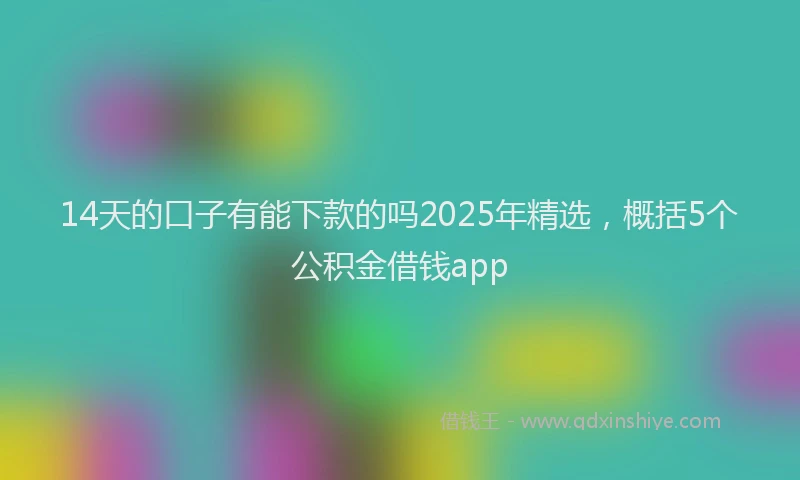 14天的口子有能下款的吗2025年精选，概括5个公积金借钱app