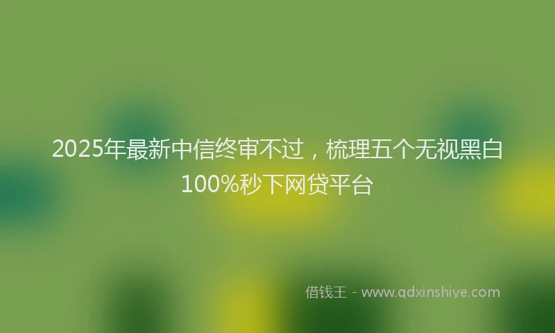 2025年最新中信终审不过，梳理五个无视黑白100%秒下网贷平台