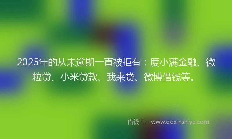2025年的从未逾期一直被拒有：度小满金融、微粒贷、小米贷款、我来贷、微博借钱等。
