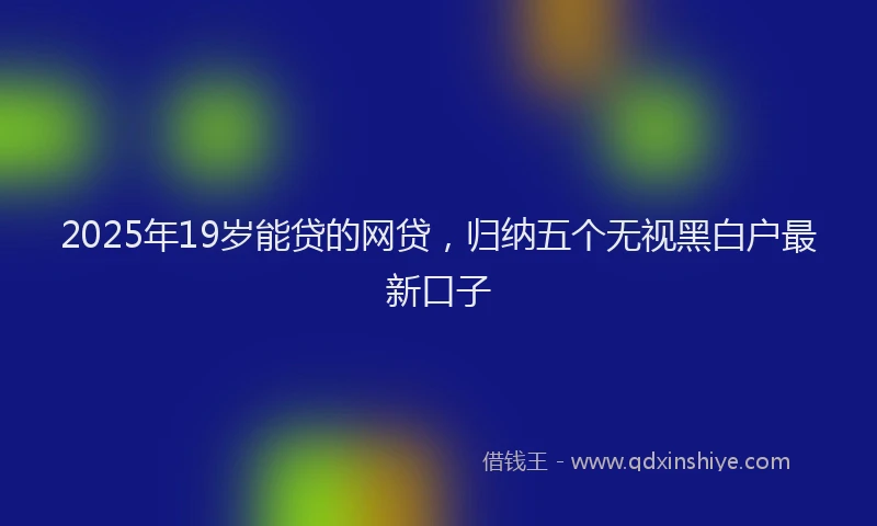 2025年19岁能贷的网贷，归纳五个无视黑白户最新口子