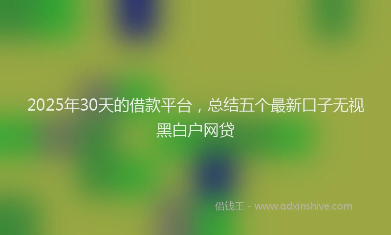 2025年30天的借款平台，总结五个最新口子无视黑白户网贷