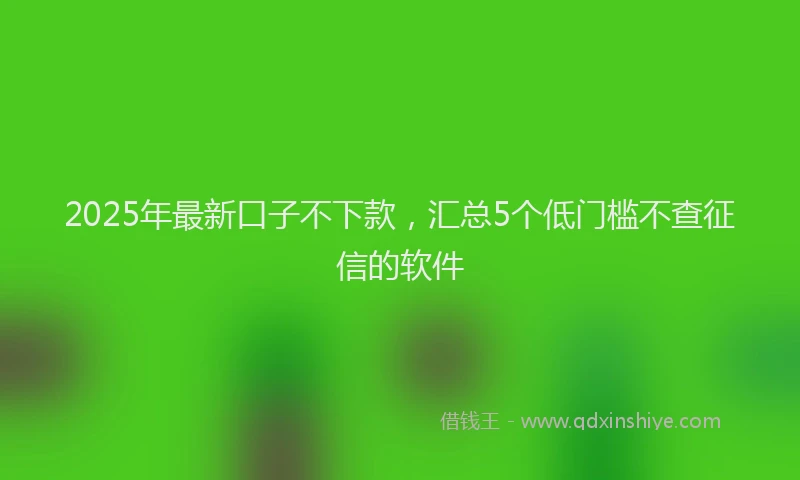 2025年最新口子不下款，汇总5个低门槛不查征信的软件