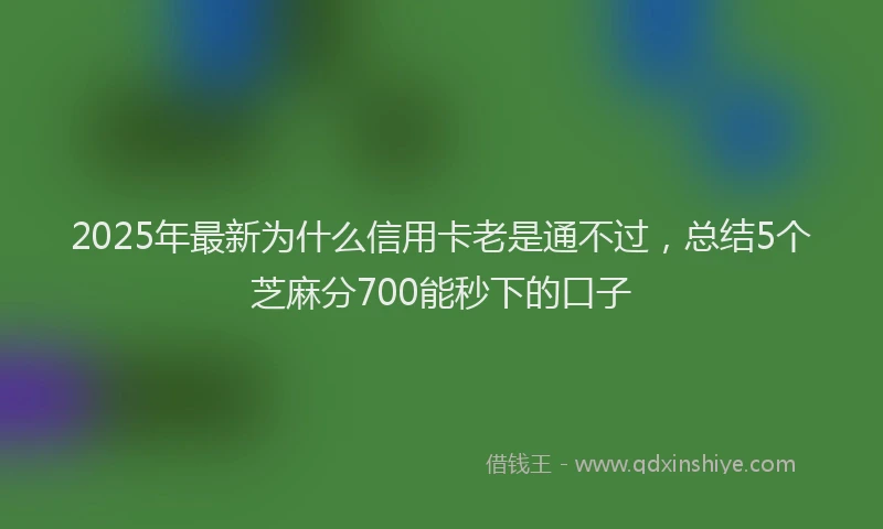 2025年最新为什么信用卡老是通不过，总结5个芝麻分700能秒下的口子
