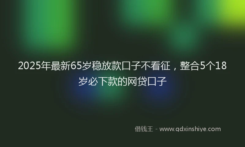 2025年最新65岁稳放款口子不看征，整合5个18岁必下款的网贷口子