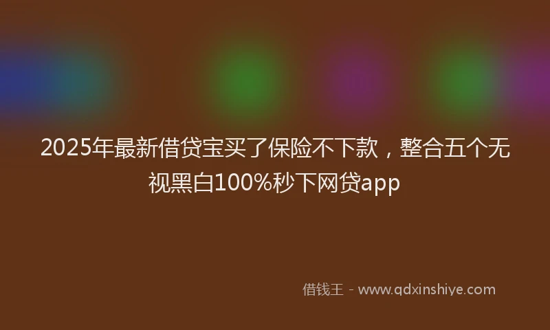 2025年最新借贷宝买了保险不下款，整合五个无视黑白100%秒下网贷app