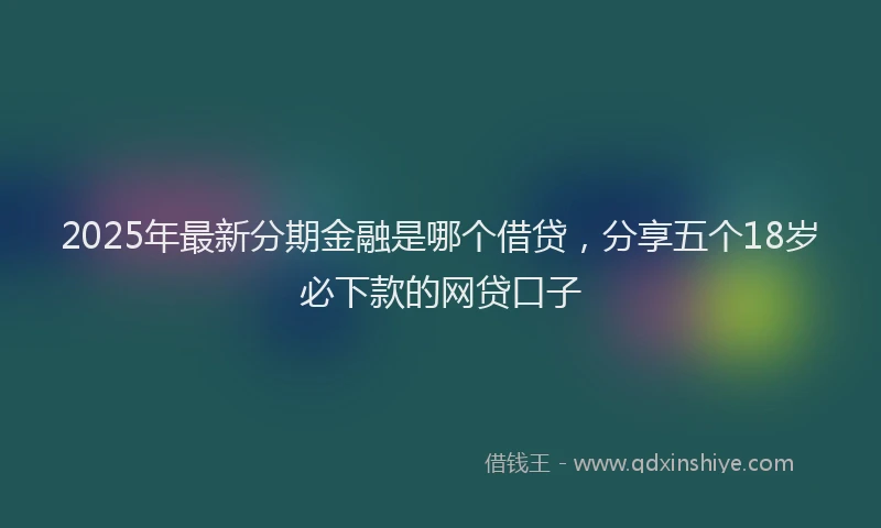 2025年最新分期金融是哪个借贷，分享五个18岁必下款的网贷口子