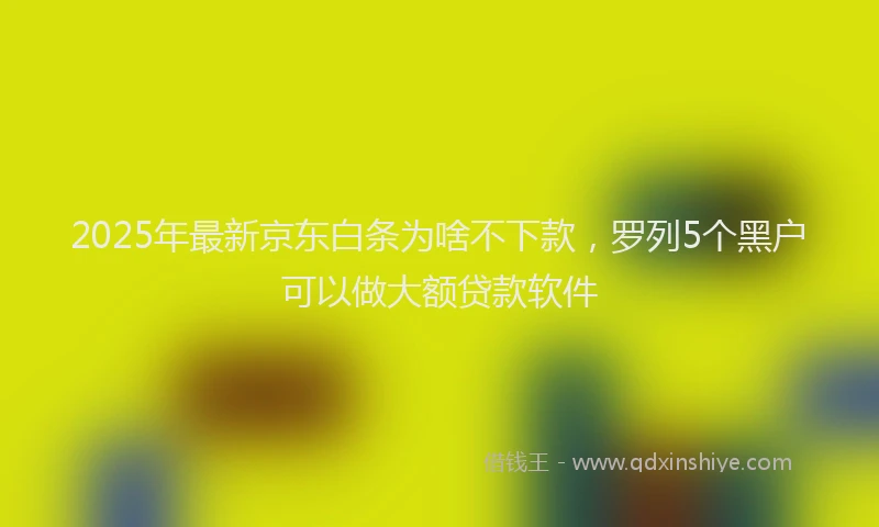 2025年最新京东白条为啥不下款，罗列5个黑户可以做大额贷款软件