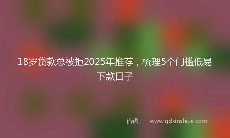 18岁贷款总被拒2025年推荐，梳理5个门槛低易下款口子