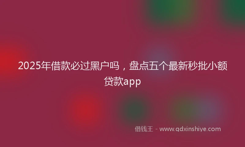 2025年借款必过黑户吗，盘点五个最新秒批小额贷款app